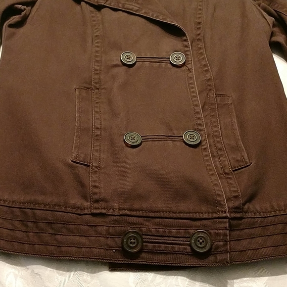 Ruff Hewn ladies double breasted brown jacket, Med - Picture 6 of 12